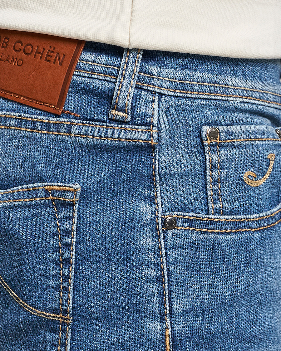 Homme | Jeans | Jacob Cohën | Nick Slim Fit Stretch Jeans Mid Blue