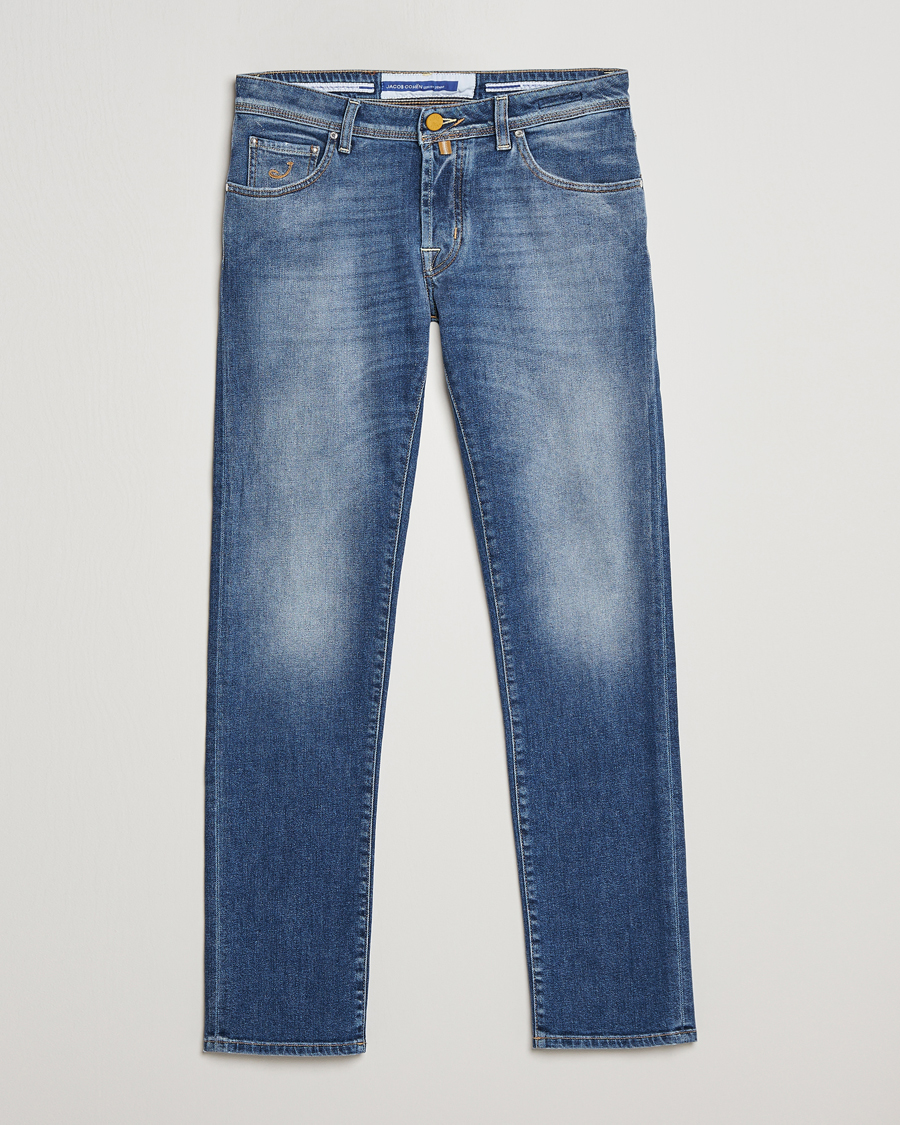 Homme | Jeans | Jacob Cohën | Nick Slim Fit Eco Friendly Stretch Jeans Mid Blue