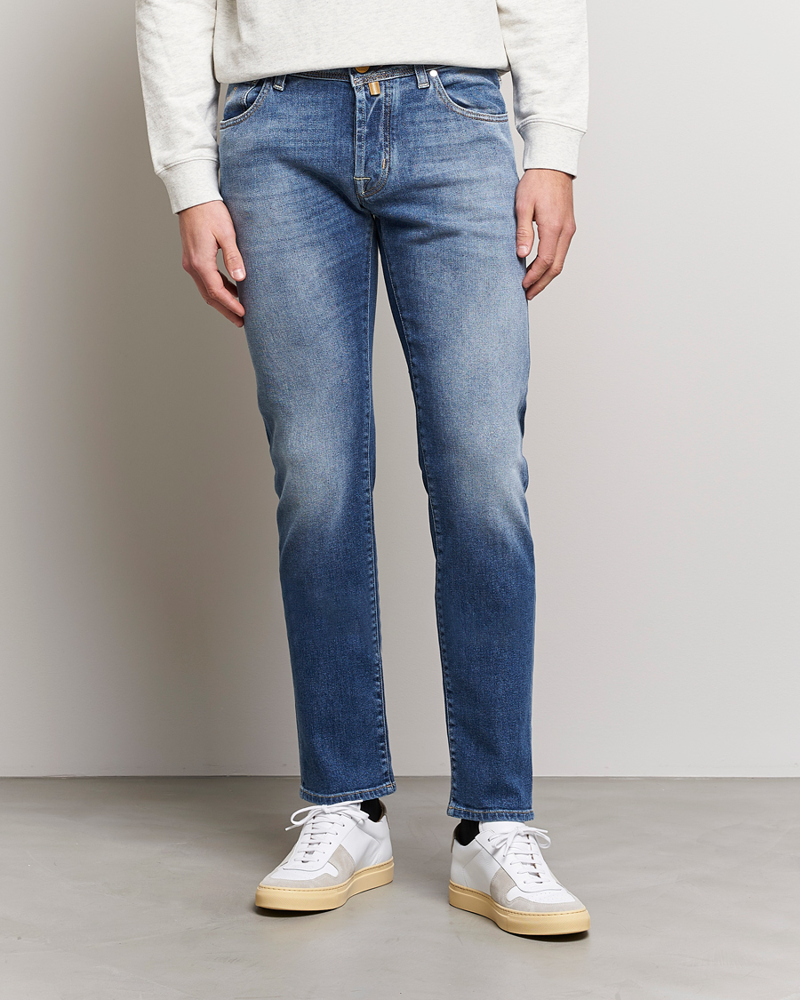 Homme | Jeans | Jacob Cohën | Nick Slim Fit Eco Friendly Stretch Jeans Mid Blue
