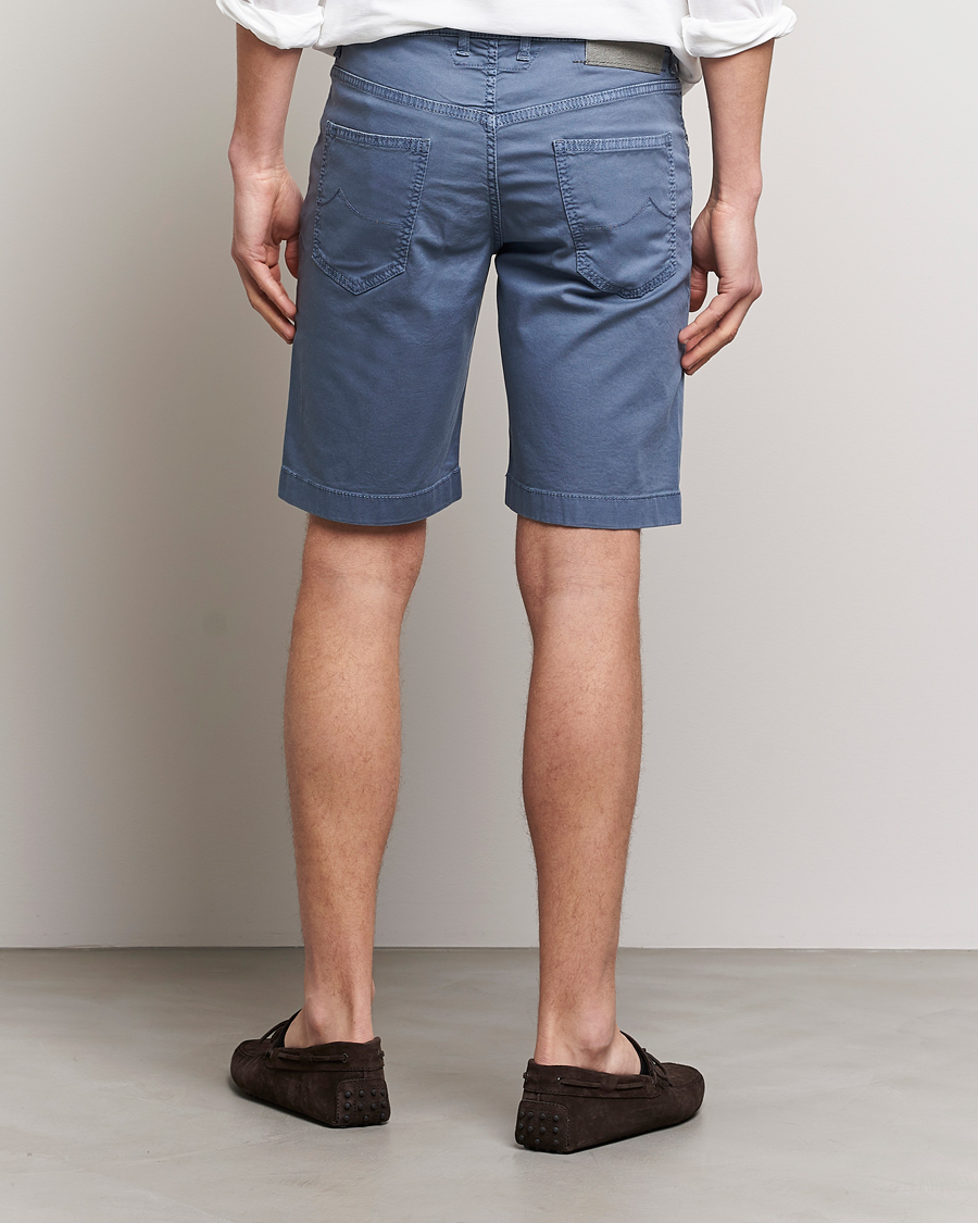 Homme | Shorts | Jacob Cohën | Nicolas Cotton Twill Shorts Blue Grey
