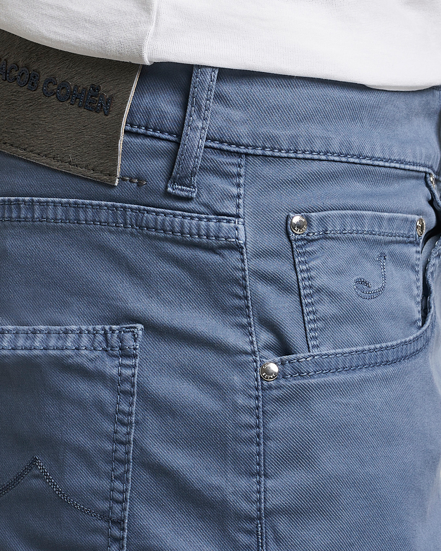 Homme | Shorts | Jacob Cohën | Nicolas Cotton Twill Shorts Blue Grey