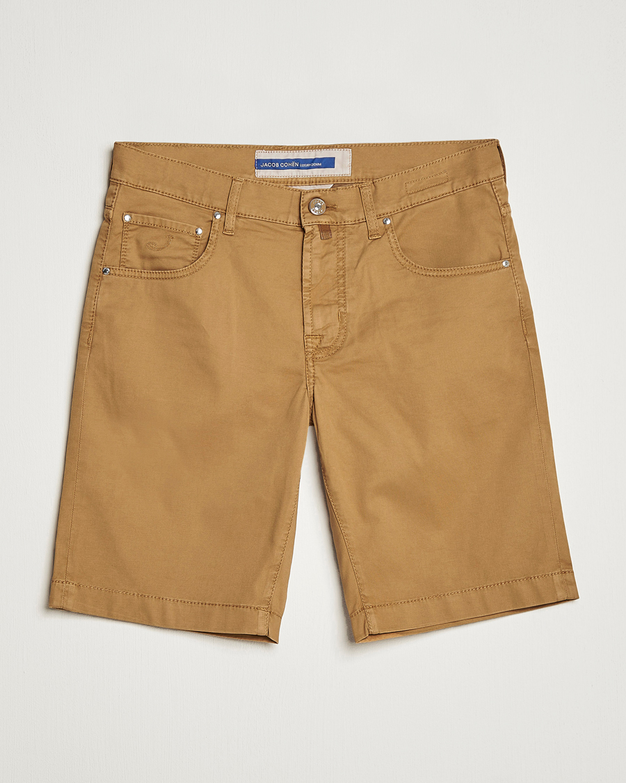 Homme | Shorts | Jacob Cohën | Nicolas Cotton Twill Shorts Beige