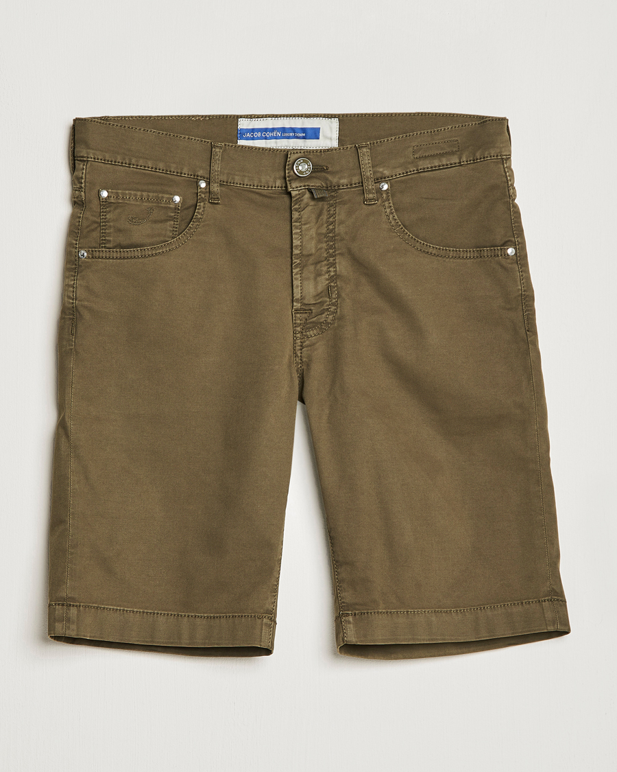 Homme | Shorts | Jacob Cohën | Nicolas Cotton Twill Shorts Olive