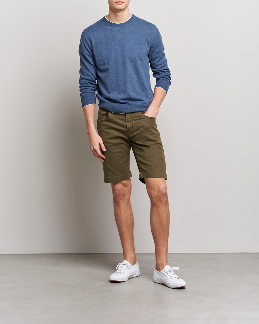 Homme | Shorts | Jacob Cohën | Nicolas Cotton Twill Shorts Olive