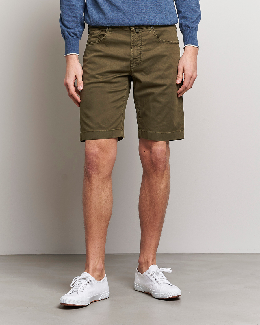 Homme | Shorts | Jacob Cohën | Nicolas Cotton Twill Shorts Olive
