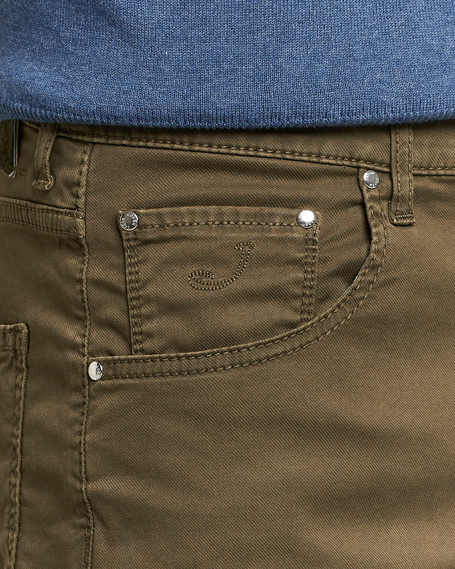 Homme | Shorts | Jacob Cohën | Nicolas Cotton Twill Shorts Olive