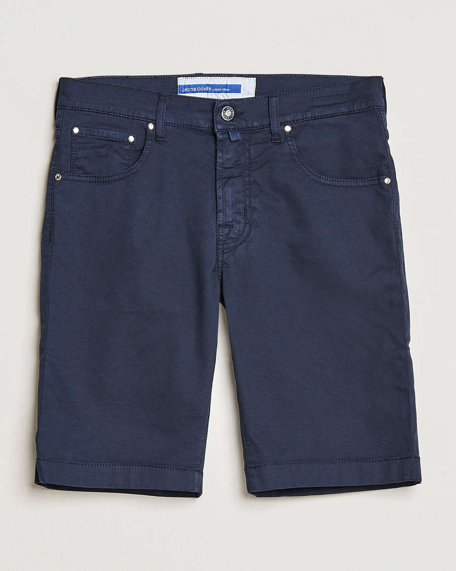 Homme | Shorts | Jacob Cohën | Nicolas Cotton Twill Shorts Navy