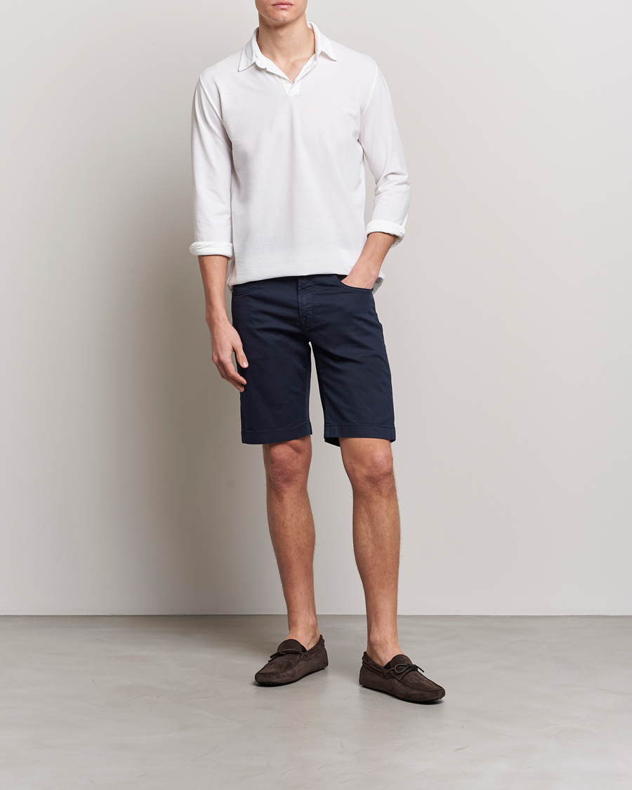 Homme | Shorts | Jacob Cohën | Nicolas Cotton Twill Shorts Navy
