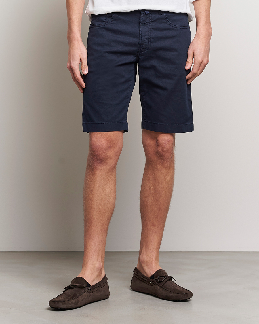 Homme | Shorts | Jacob Cohën | Nicolas Cotton Twill Shorts Navy