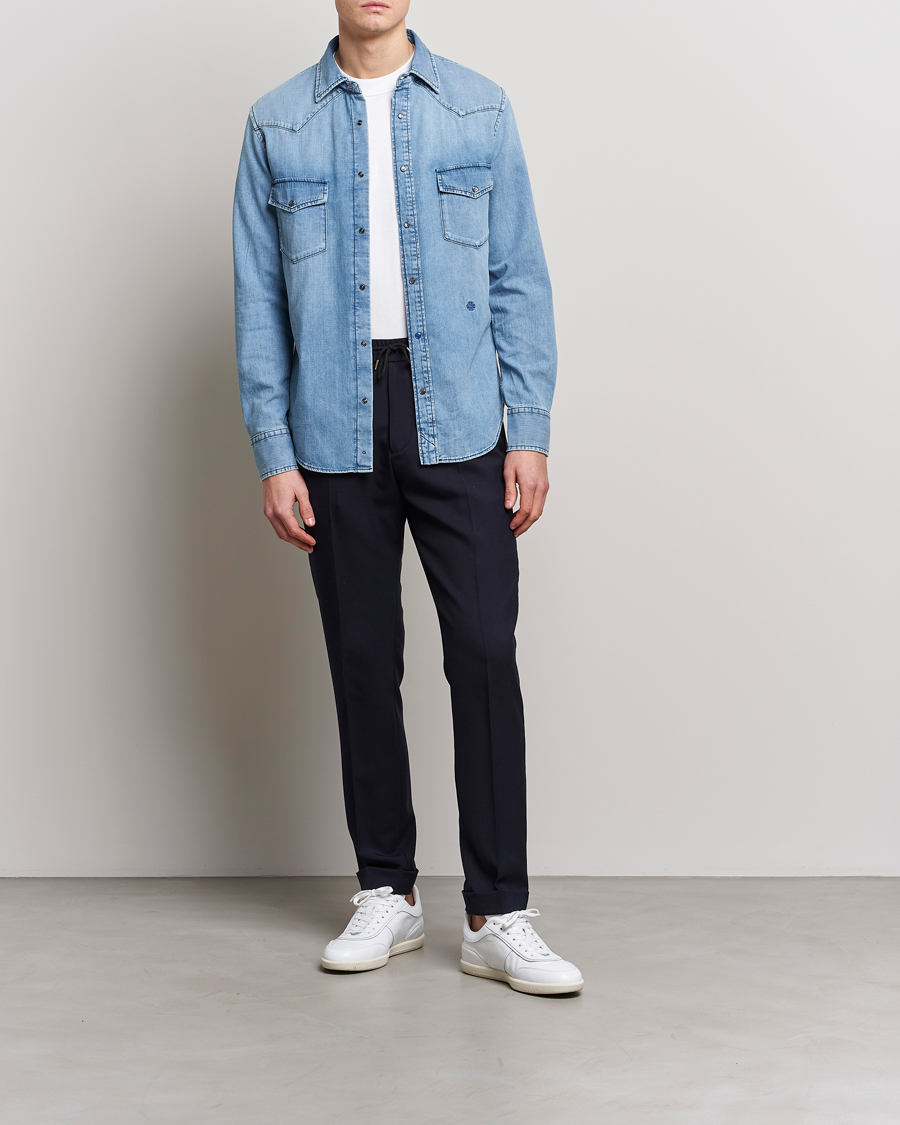 Homme | Chemises | Jacob Cohën | Western Denim Shirt Light Blue