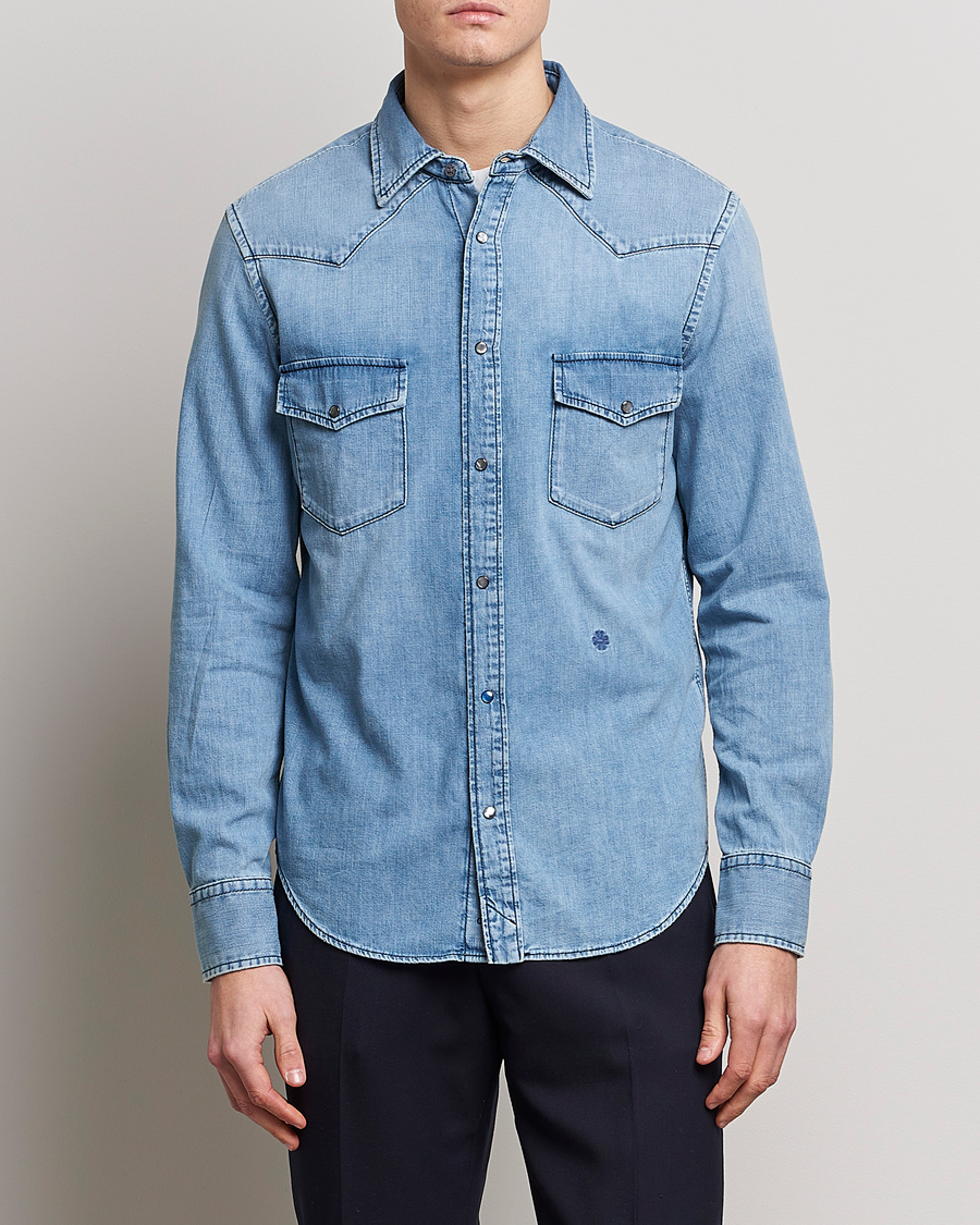 Homme | Chemises | Jacob Cohën | Western Denim Shirt Light Blue
