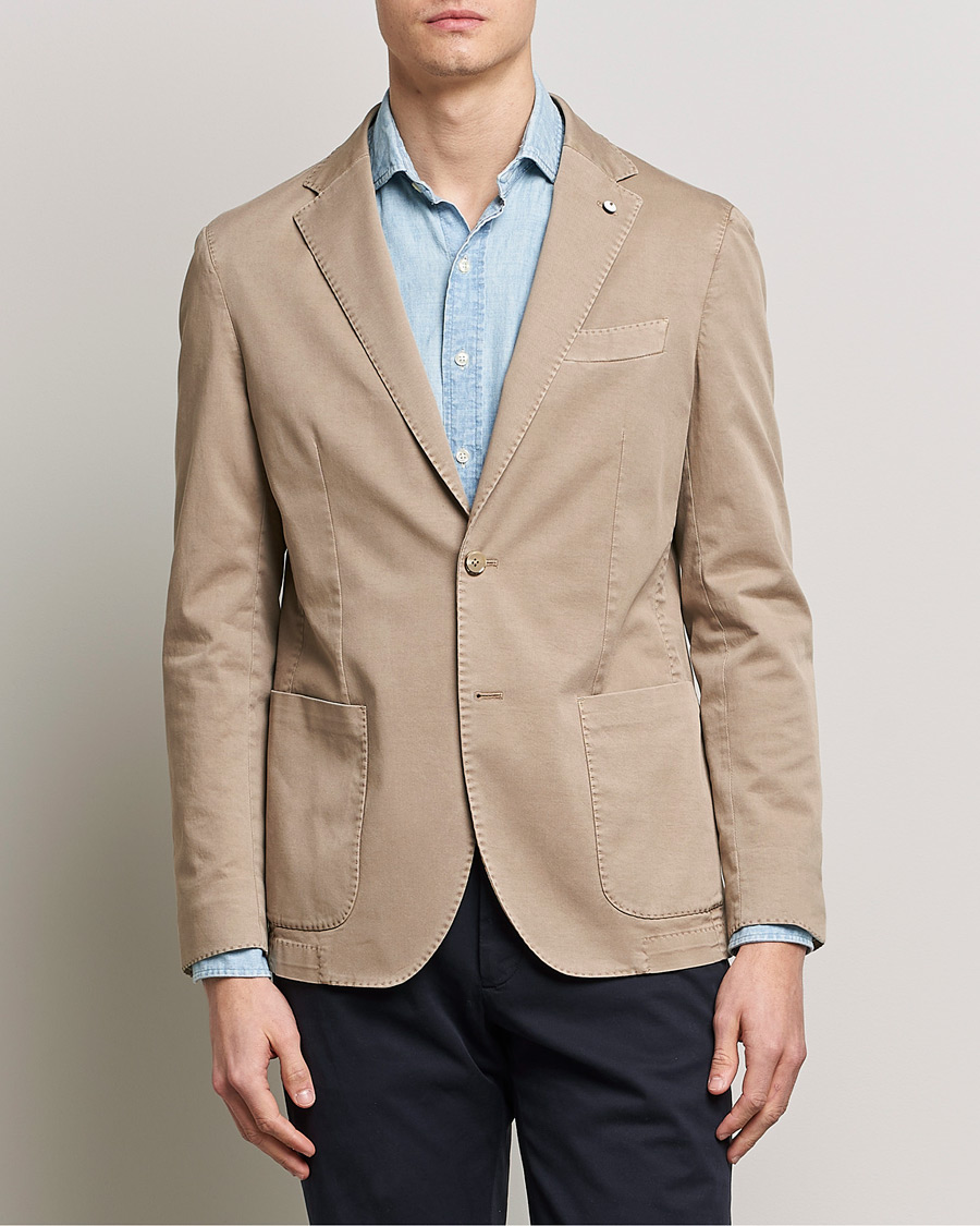 Homme | Blazers | L.B.M. 1911 | Jack Regular Fit Cotton Stretch Blazer Taupe