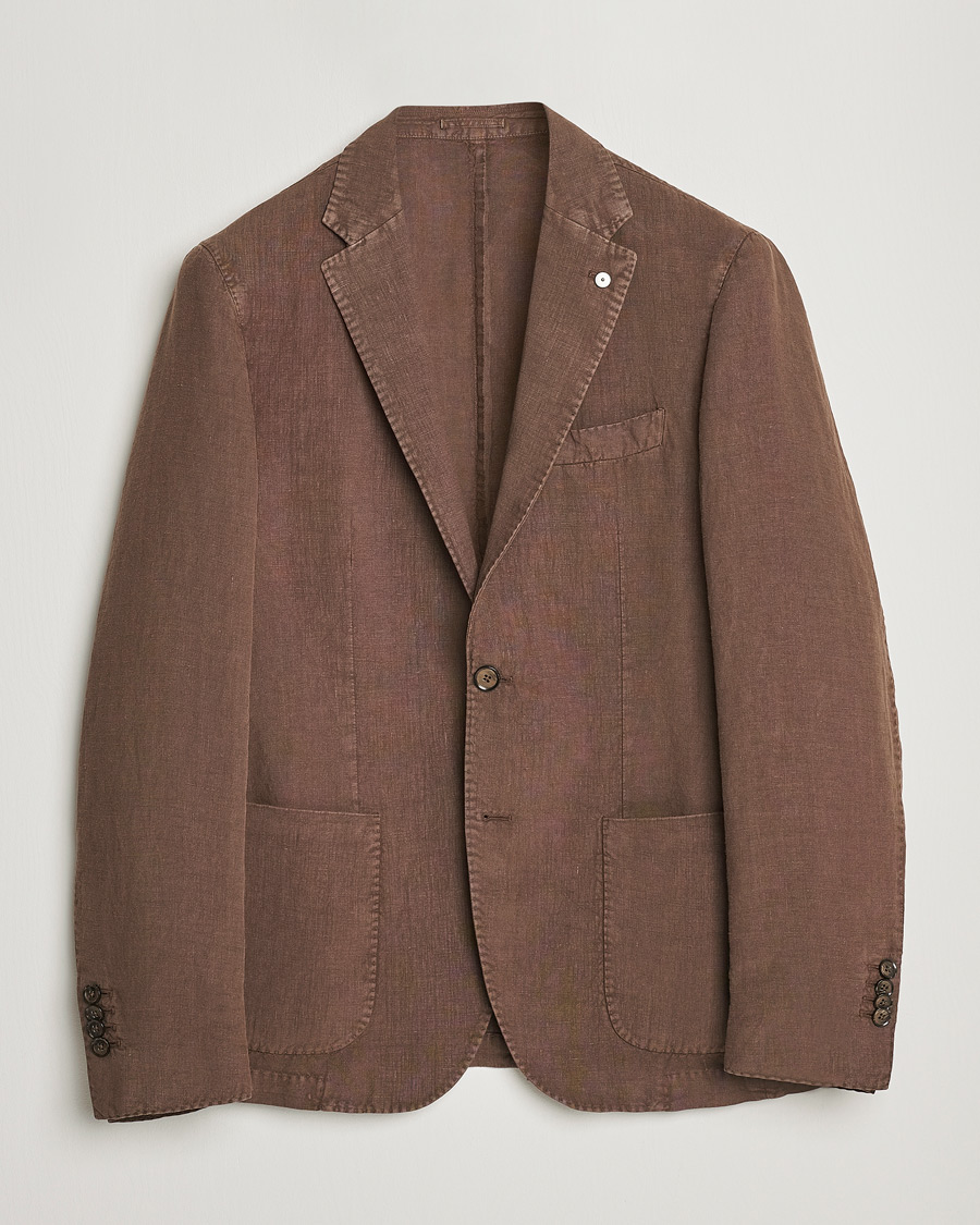 Homme | Blazers | L.B.M. 1911 | Jack Regular Fit Linen Blazer Brown