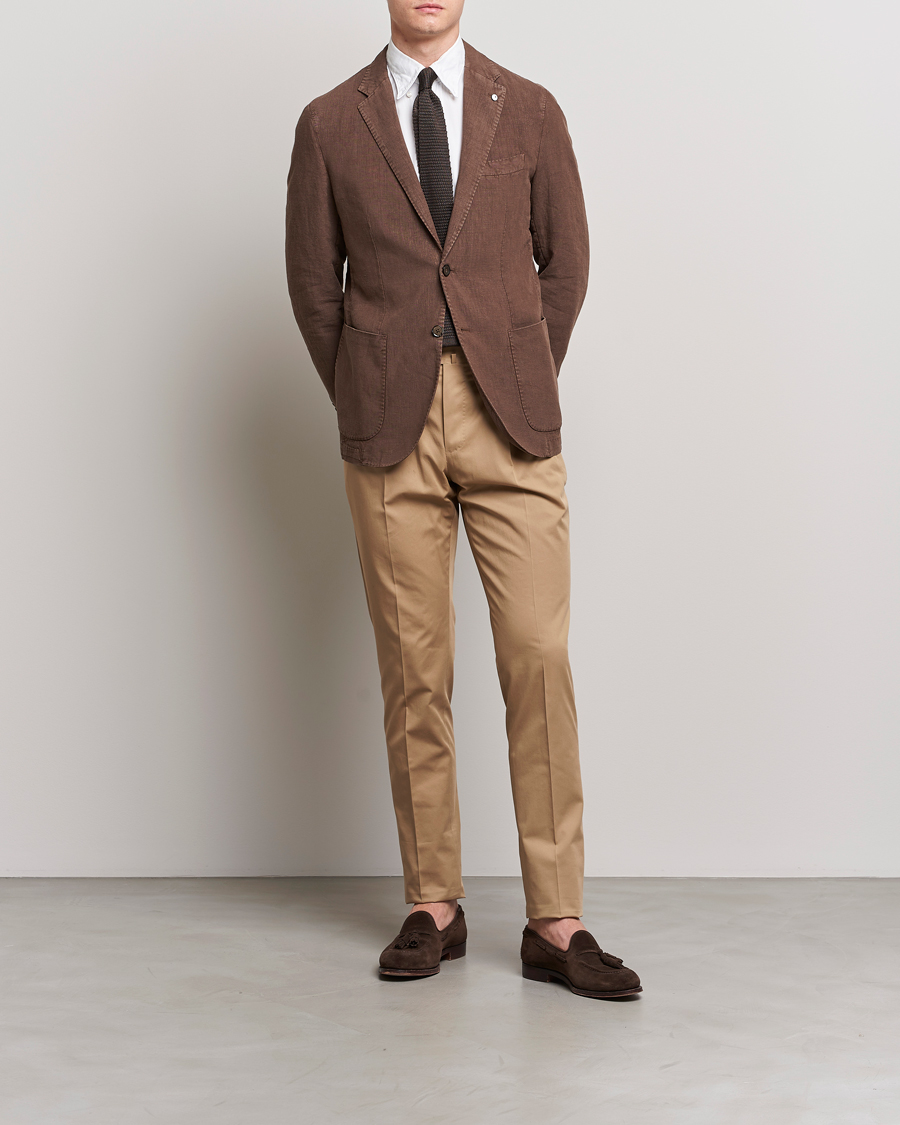 Homme | Blazers | L.B.M. 1911 | Jack Regular Fit Linen Blazer Brown