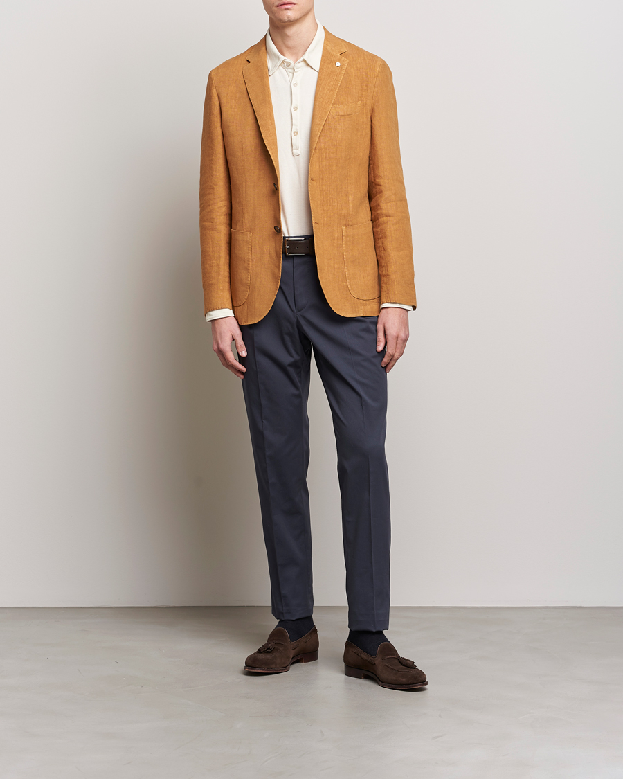 Homme | Blazers | L.B.M. 1911 | Jack Regular Fit Linen Blazer Camel