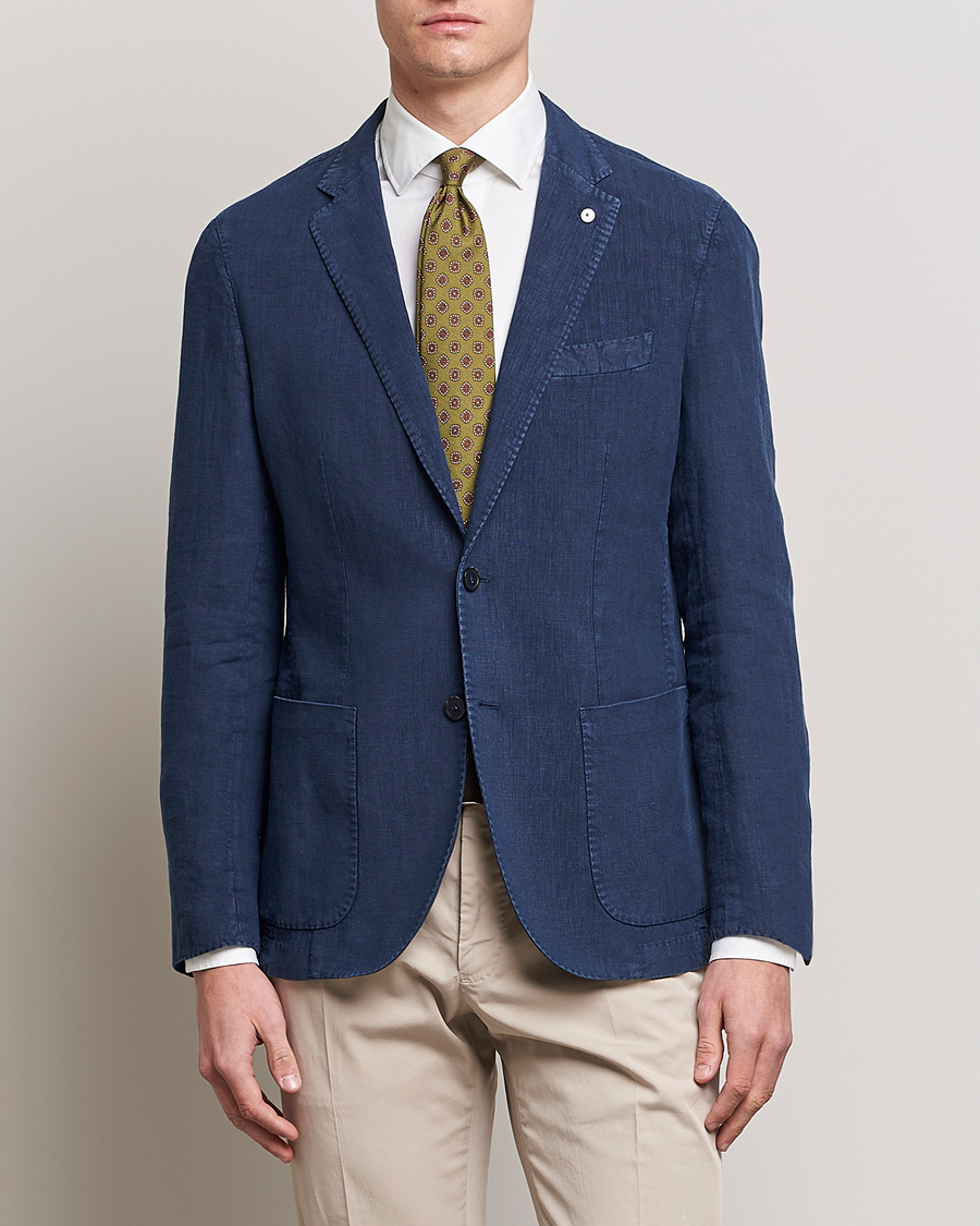 Homme | Blazers | L.B.M. 1911 | Jack Regular Fit Linen Blazer Navy