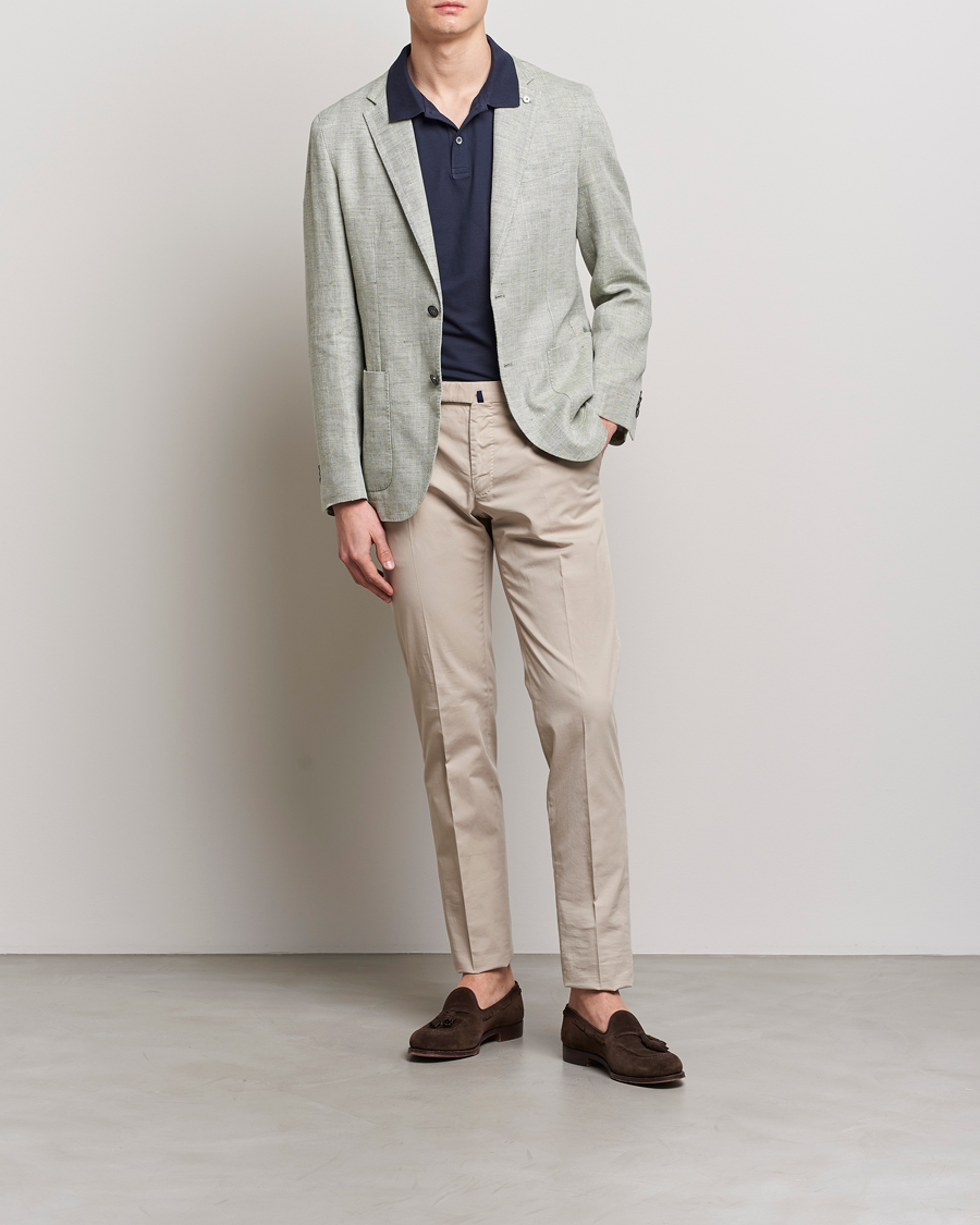 Homme | Blazers | L.B.M. 1911 | Jack Regular Fit Herringbone Linen Blazer Pistachio