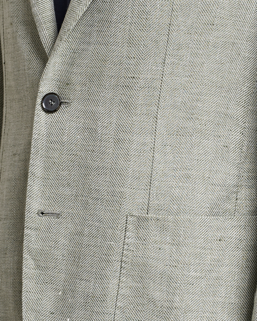 Homme | Blazers | L.B.M. 1911 | Jack Regular Fit Herringbone Linen Blazer Pistachio