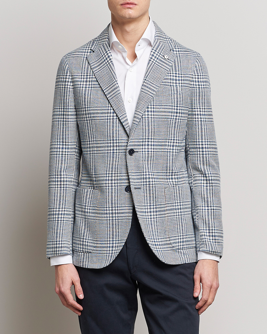 Homme | Blazers | L.B.M. 1911 | Jack Regular Fit Houndstooth Checked Blazer Blue