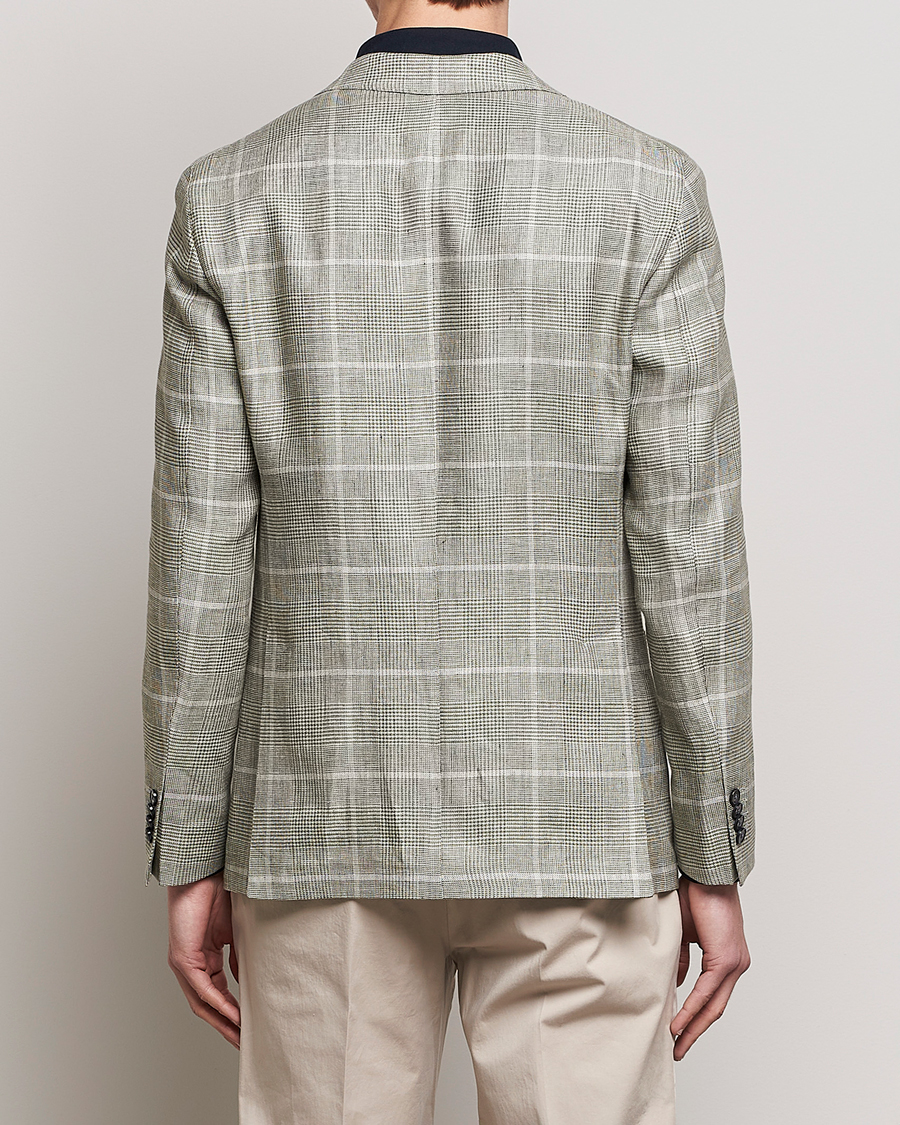 Homme | Blazers | L.B.M. 1911 | Jack Regular Fit Prince of Wales Linen Blazer Green