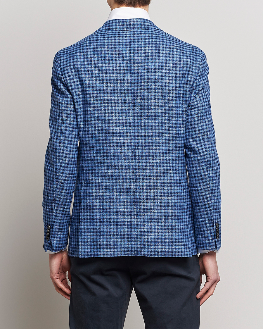 Homme | Blazers | L.B.M. 1911 | Jack Regular Fit Checked Virgin Wool/Linen Blazer Blue