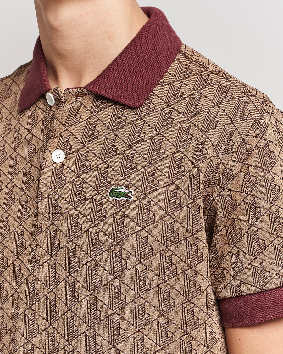 Homme | Polos | Lacoste | Classic Fit Monogram Polo Viennese/Expresso