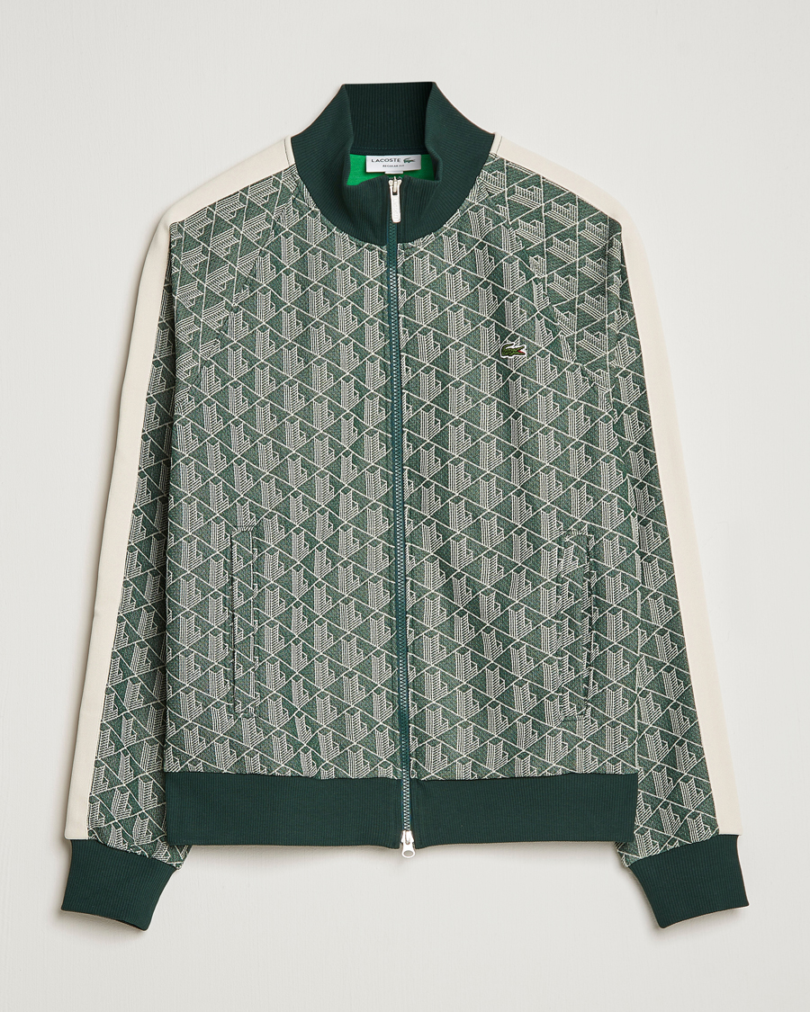Homme | Pulls Et Tricots | Lacoste | Monogram Zip Sweatshirt Green/Wood Shaving
