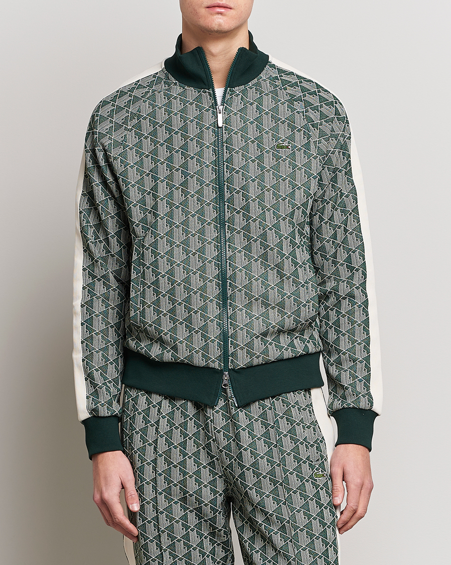 Homme | Pulls Et Tricots | Lacoste | Monogram Zip Sweatshirt Green/Wood Shaving