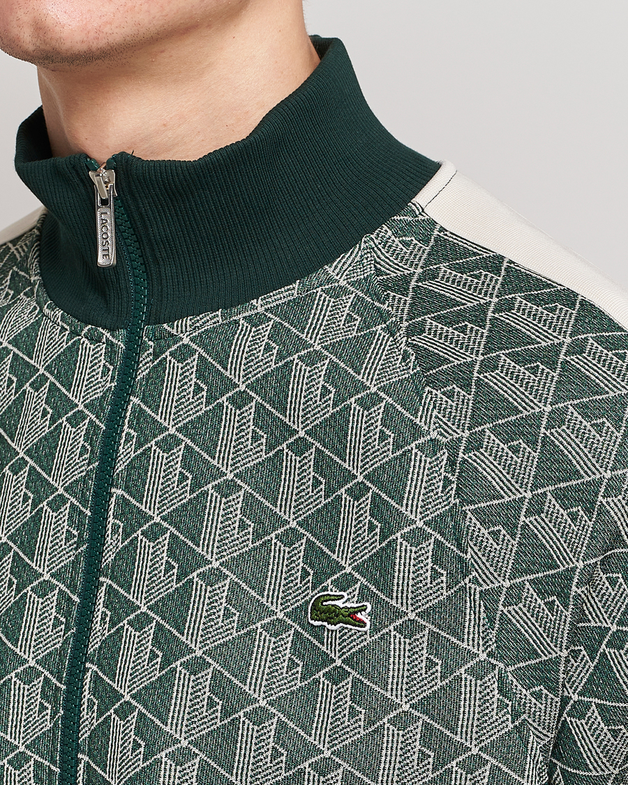 Homme | Pulls Et Tricots | Lacoste | Monogram Zip Sweatshirt Green/Wood Shaving