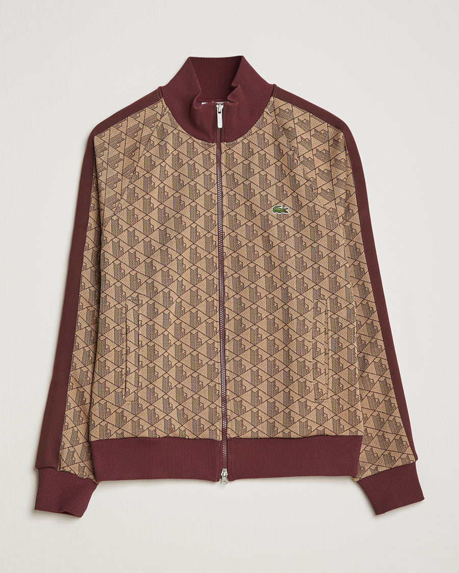 Homme | Pulls Et Tricots | Lacoste | Monogram Zip Sweatshirt Viennese/Expresso