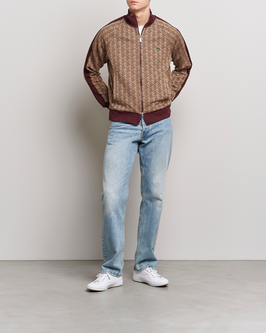 Homme | Pulls Et Tricots | Lacoste | Monogram Zip Sweatshirt Viennese/Expresso