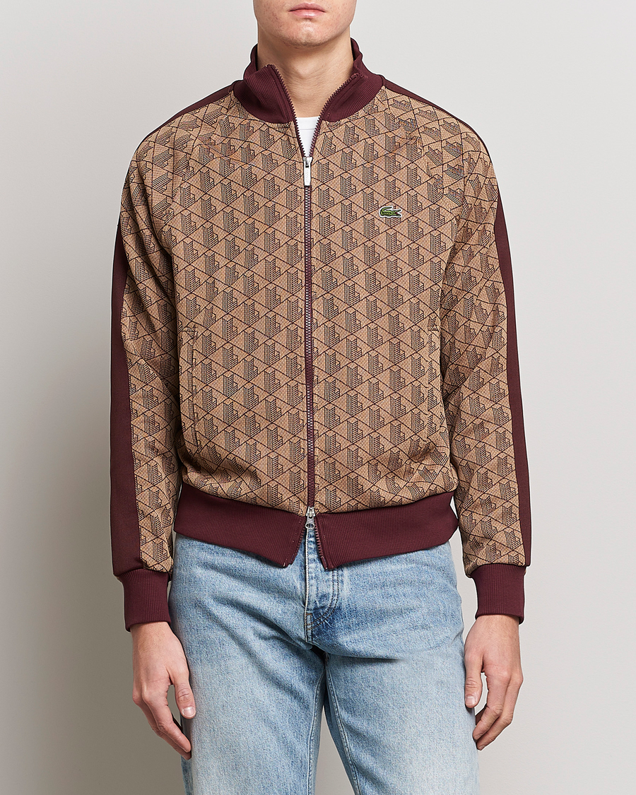 Homme | Pulls Et Tricots | Lacoste | Monogram Zip Sweatshirt Viennese/Expresso