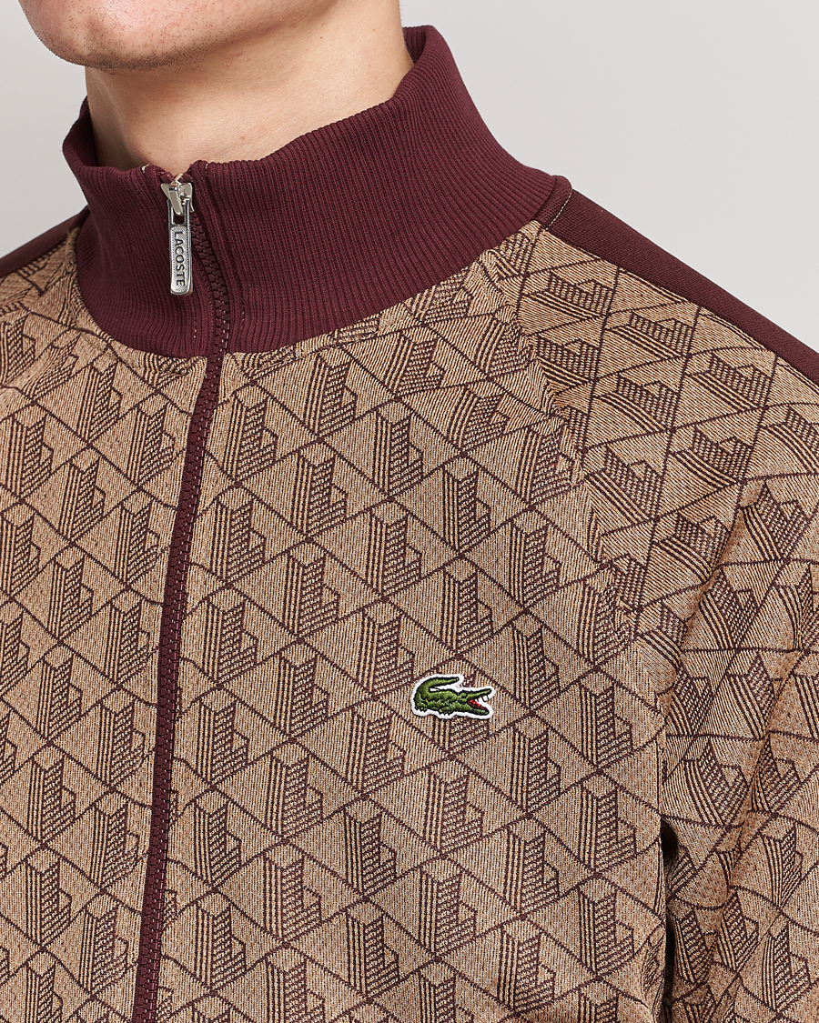 Homme | Pulls Et Tricots | Lacoste | Monogram Zip Sweatshirt Viennese/Expresso