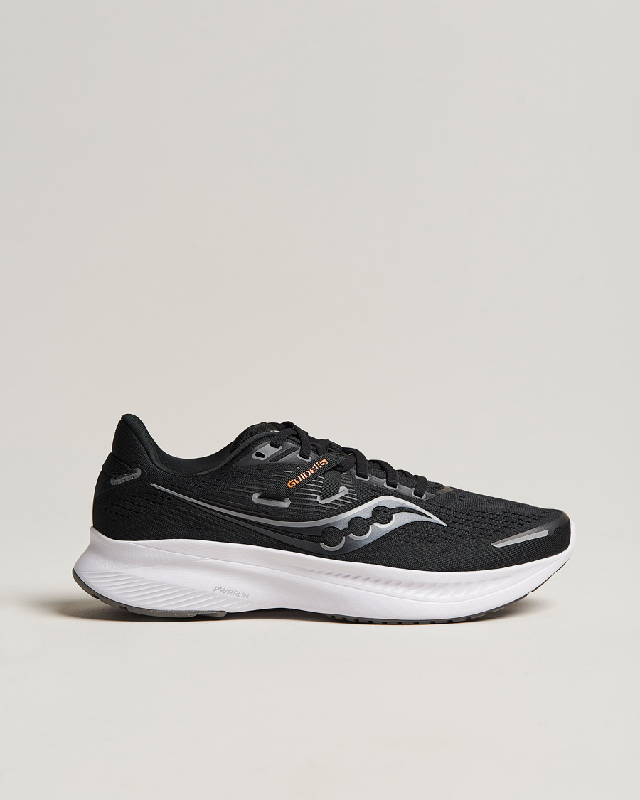 Homme | Saucony Guide 16 Running Sneakers Black/White | Saucony | Guide 16 Running Sneakers Black/White