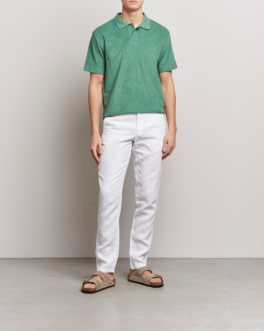 Homme | Polos | Sunspel | Towelling Polo Shirt Thyme Green