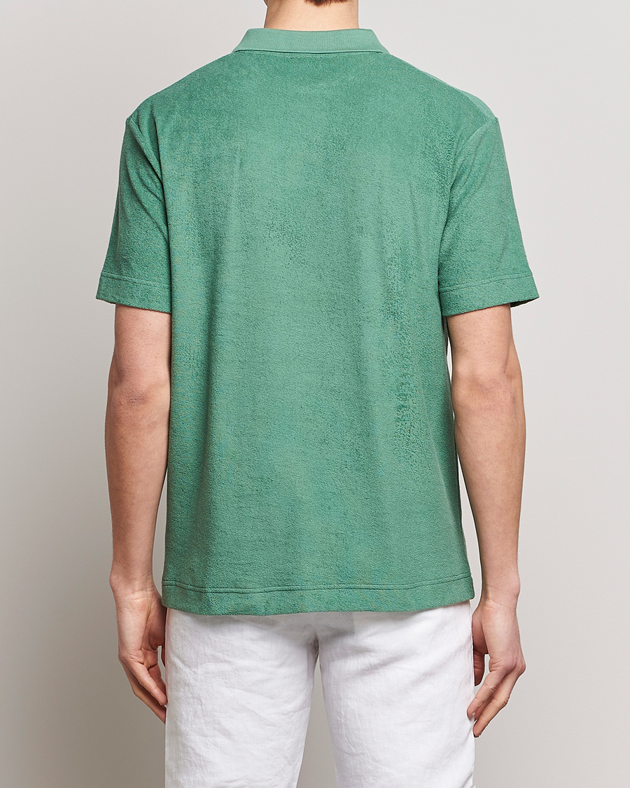 Homme | Polos | Sunspel | Towelling Polo Shirt Thyme Green