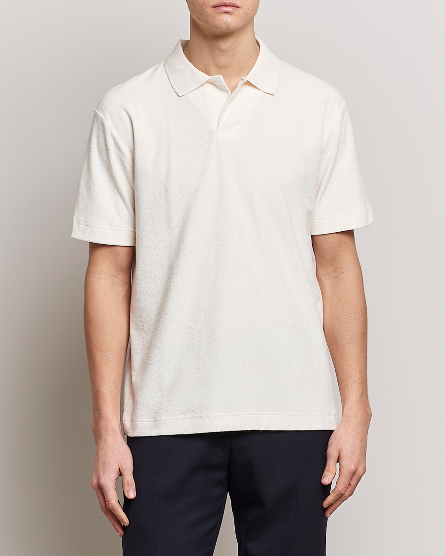 Homme | Polos À Manches Courtes | Sunspel | Towelling Polo Shirt Archive White