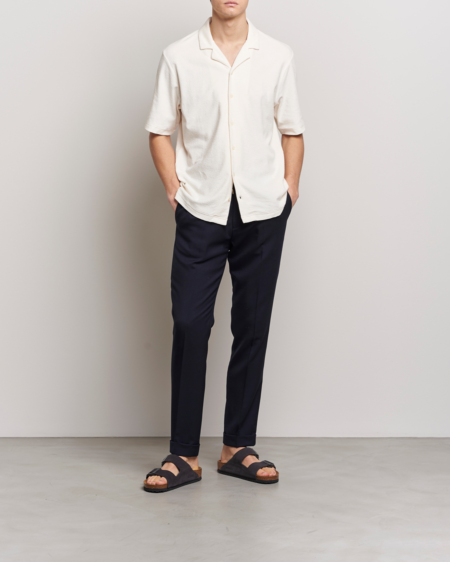 Homme | Chemises | Sunspel | Towelling Camp Collar Shirt Archive White