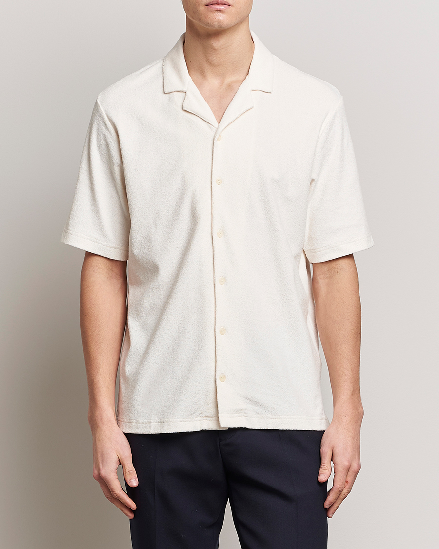Homme | Chemises | Sunspel | Towelling Camp Collar Shirt Archive White