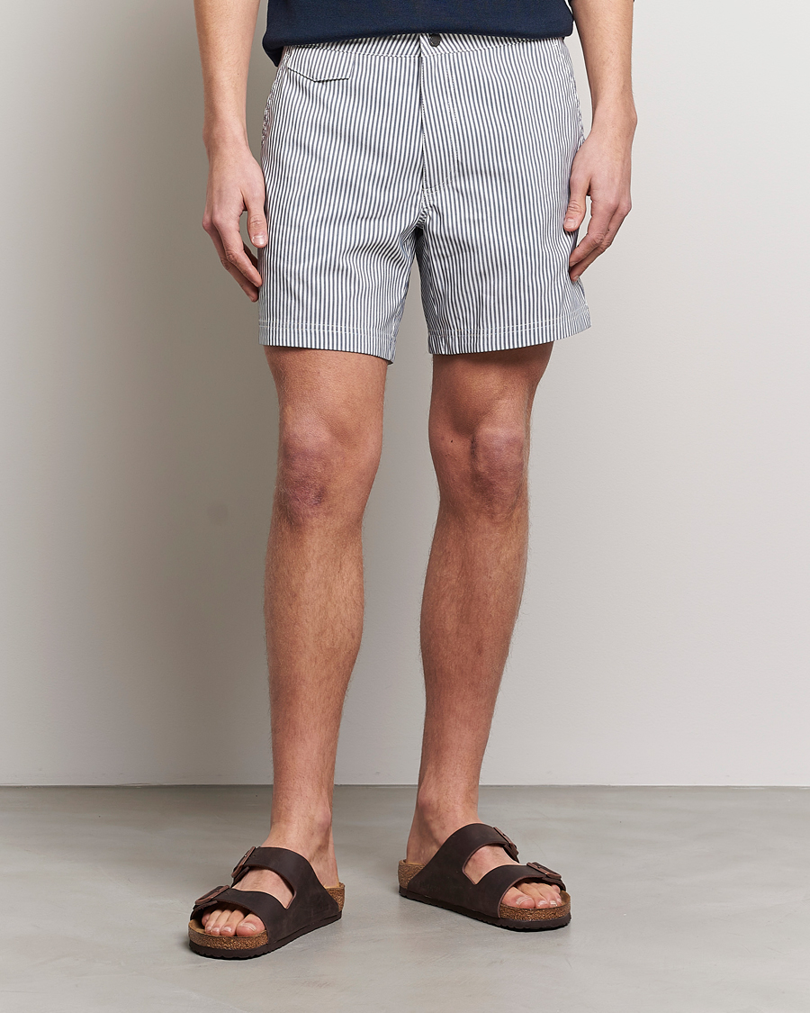 Homme | Soldes Vêtements | Sunspel | Striped Tailored Swimshorts Navy/White