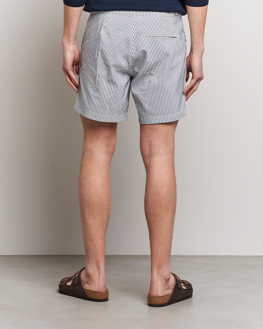 Homme | Maillots De Bain | Sunspel | Striped Tailored Swimshorts Navy/White