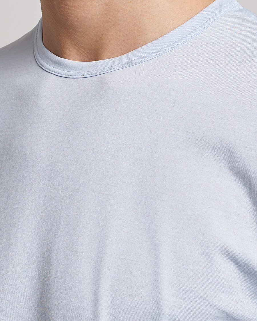 Homme | T-shirts | Sunspel | Crew Neck Cotton Tee Pastel Blue