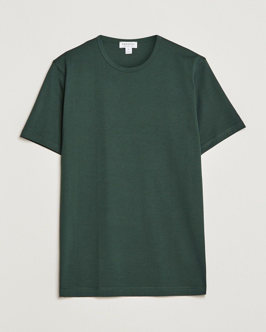 Homme | T-shirts | Sunspel | Crew Neck Cotton Tee Seaweed