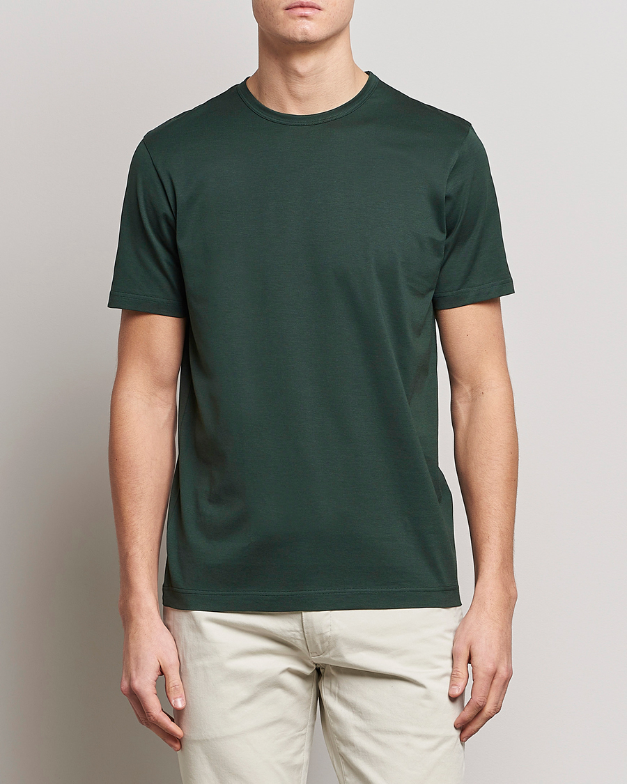 Homme | T-shirts | Sunspel | Crew Neck Cotton Tee Seaweed