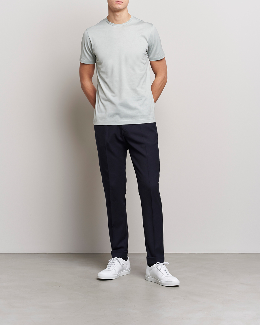 Homme | T-shirts | Sunspel | Crew Neck Cotton Tee Laurel