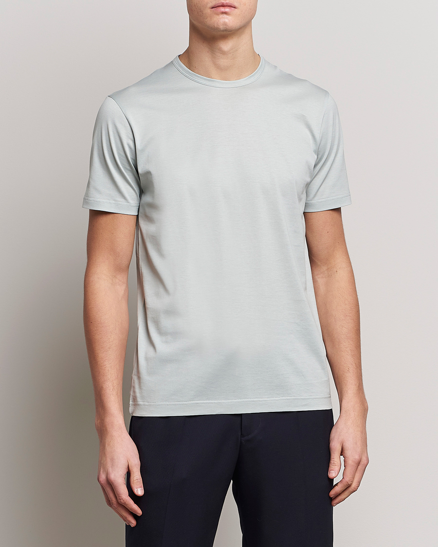 Homme | T-shirts | Sunspel | Crew Neck Cotton Tee Laurel