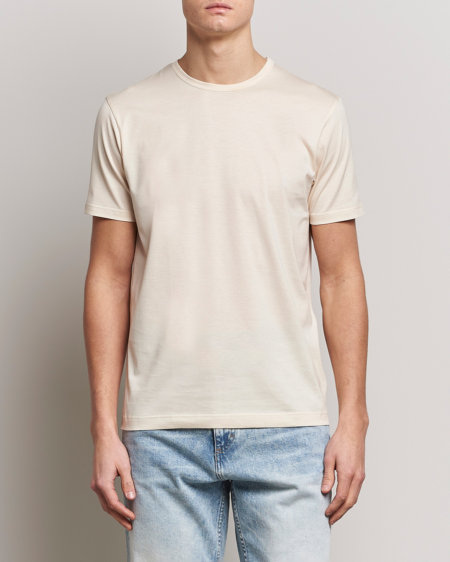 Homme | T-shirts | Sunspel | Crew Neck Cotton Tee Undyed