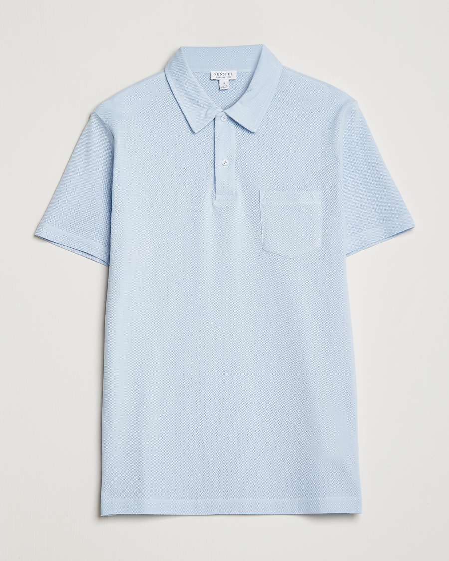 Homme | Polos | Sunspel | Riviera Polo Shirt Pastel Blue