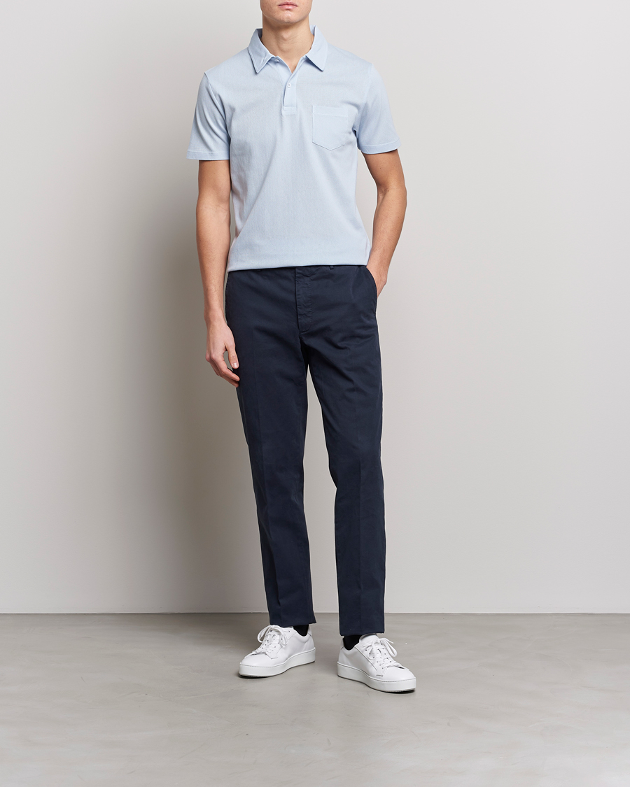 Homme | Polos | Sunspel | Riviera Polo Shirt Pastel Blue