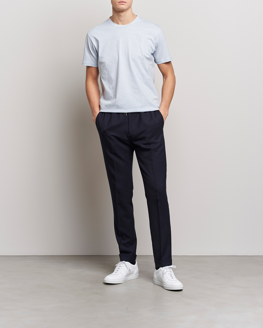 Homme | T-shirts | Sunspel | Riviera Organic Tee Pastel Blue Melange